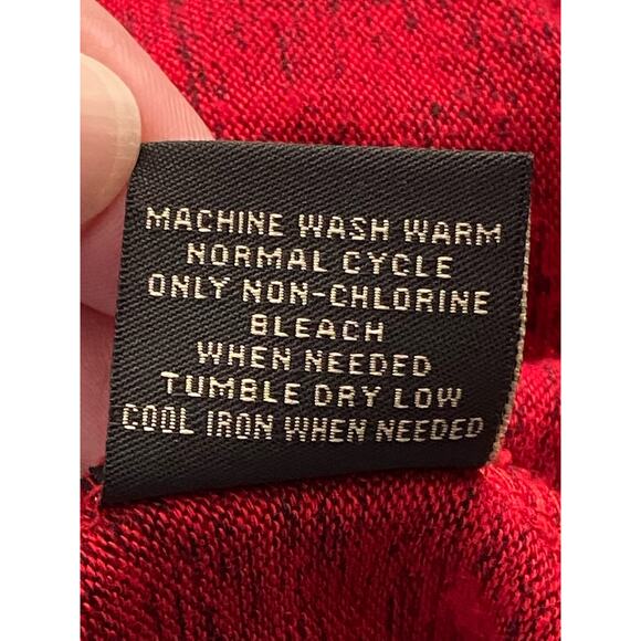 Ten Oh 8 Tunic Knit Sweater Womens M Ruffle Side Slits Long Sleeve Stretch Red - Picture 11 of 13